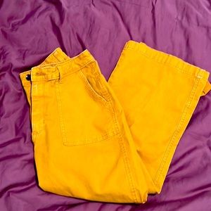 Yellow Straight-Leg Trousers